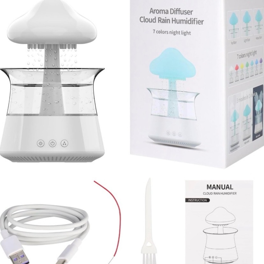 NWT Aroma Diffuser Cloud Rain Humidifier - Picture 5 of 7
